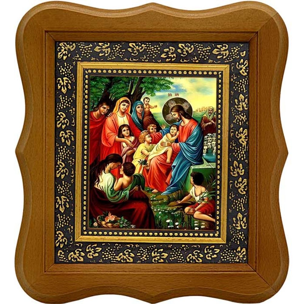 Иисус Христос Благословляет Детей (Благословение детей). Икона на холсте.