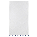 Полотенце для рук белое, с кисточками темно-синего цвета из коллекции essential, 50х90 см