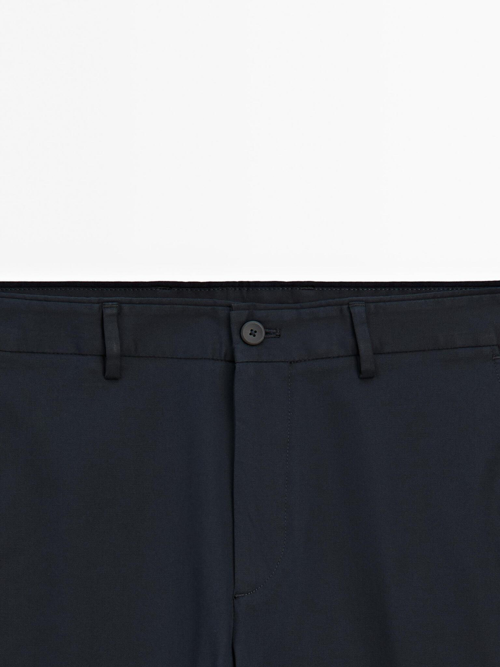 Massimo Dutti Зауженные брюки из хлопковой смеси, темно-синий