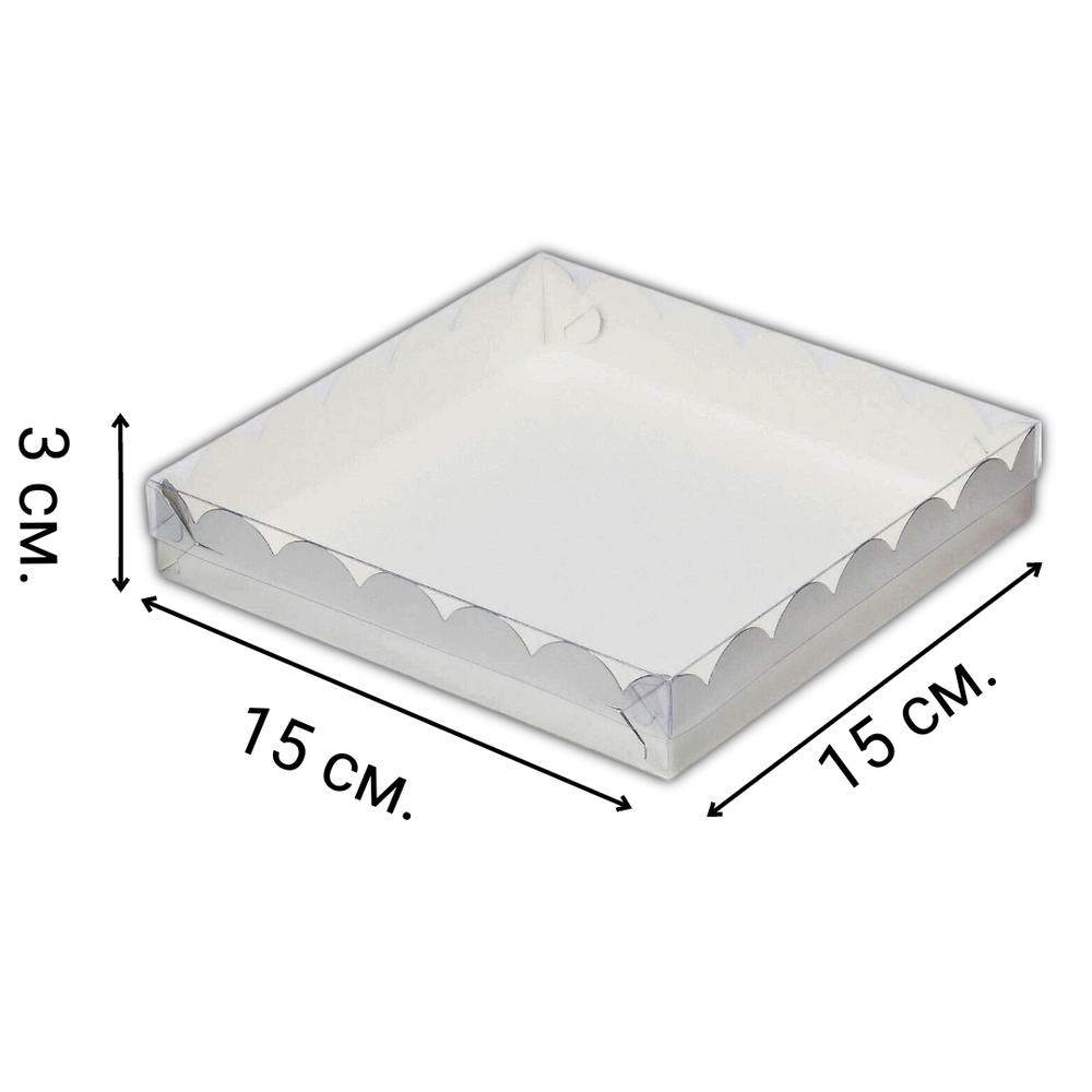 Коробочка для печенья 15х15х3 см белая