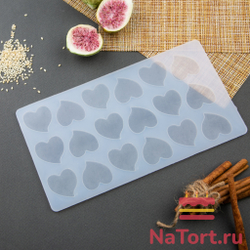 Силиконовый мат для отливки шоколада «Мини сердечки»
