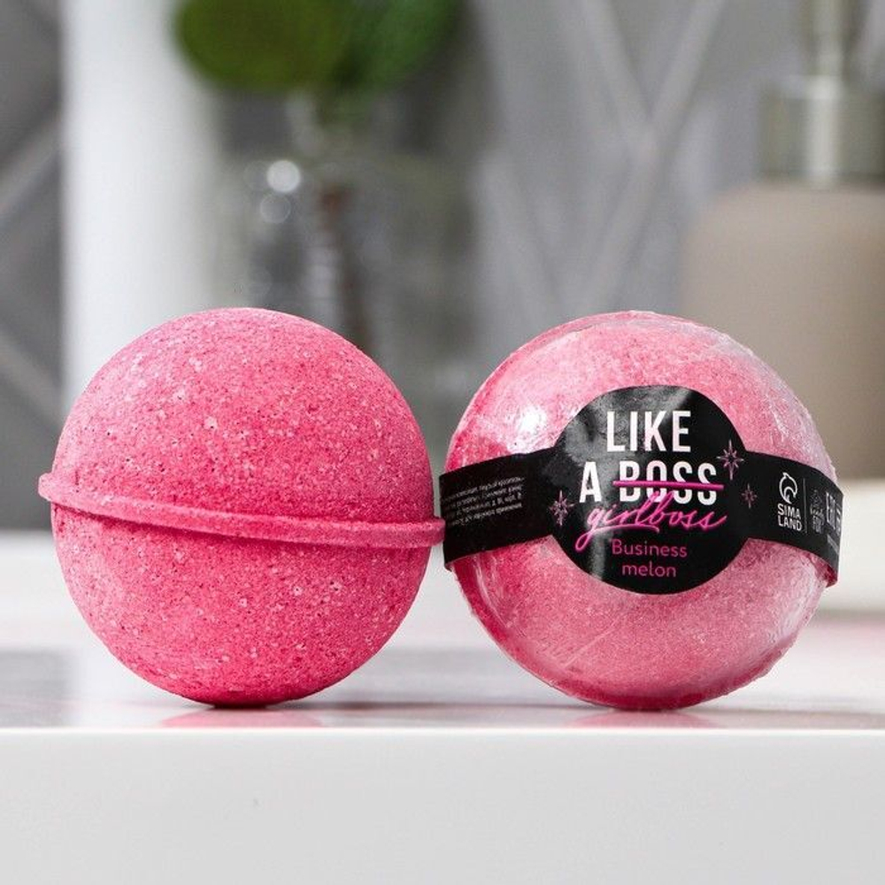 Бомбочка для ванны с наклейкой Like a girlBOSS с ароматом дыня - 130 гр.