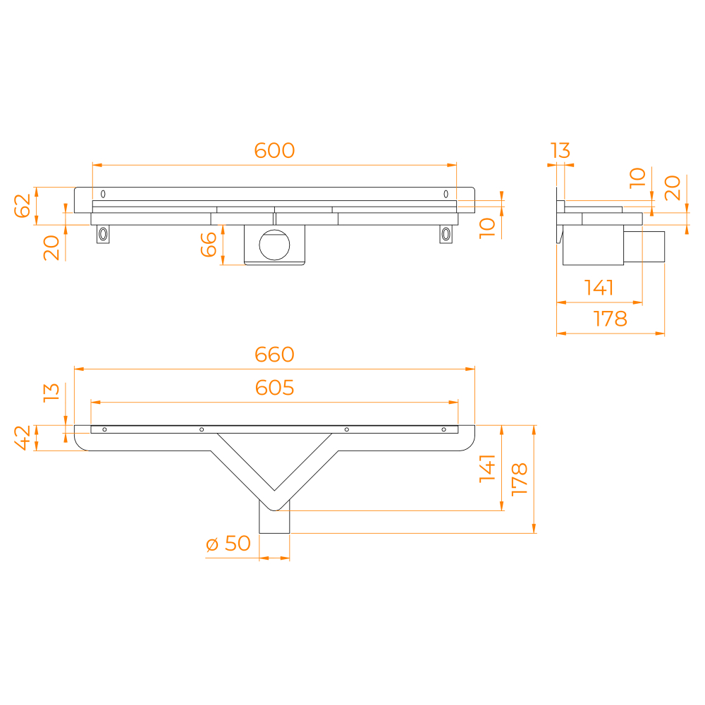 Душевой трап RGW SDR-60