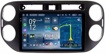 Магнитола для Volkswagen Tiguan 1 2011-2016 (аварийка прямоугольная, рамка чёрная) - Teyes CC4-PRO монитор 9.5" 2K QLED на Android 13, Snapdragon 778G, AI, CarPlay, DSP, 4G SIM-слот