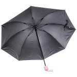 Зонт механический ветроустойчивый, матовая ручка «BESTzontik - Sofi», цветы на розовом, длина 25см, d-110см