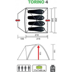 Треккинговая палатка TORINO-4 PREMIER
