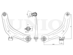 Рычаг подвески поперечный передний нижний левый UNIO SSP-40013