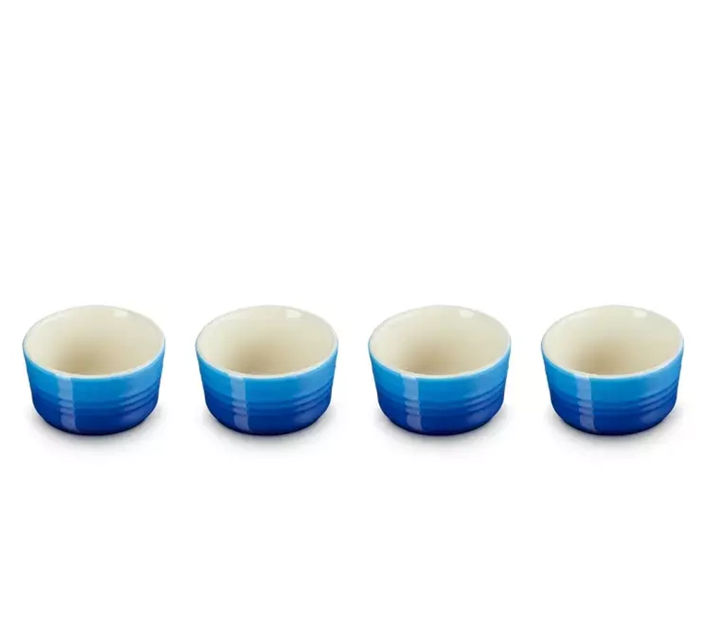 Le Creuset - Набор из 4 форм для выпечки 100мл лазурный / артикул   79109102200000  / GTIN 843251177998