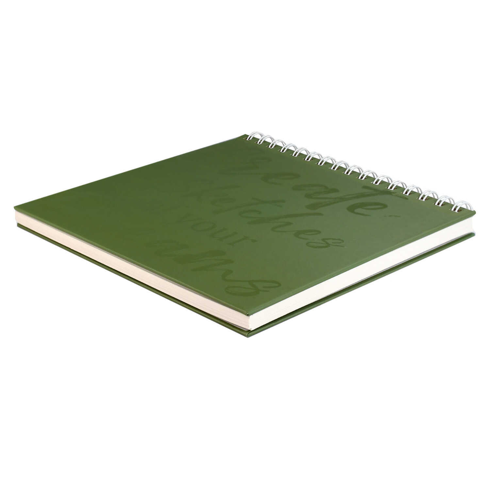 Альбом для рисования (Скетчпад) 210х210 мм, 40 л, блок - белый офсет 160 г/м², арт. 70191 ЭВКАЛИПТ /обложка полноцветная печать, твёрдый переплёт на гребне, матовая ламинация, УФ-лак выборочный /