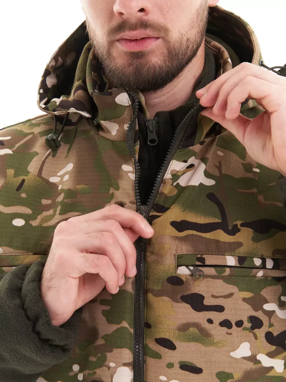 Жилет тактический утепленный камуфляжный на флисе мультикам