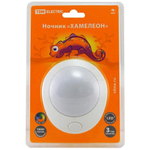 Фонарь ночник TDM, Хамелеон, в розетку, пластик, 0.5 Вт, 220 В, с выкл, D 75, SQ0357-0007