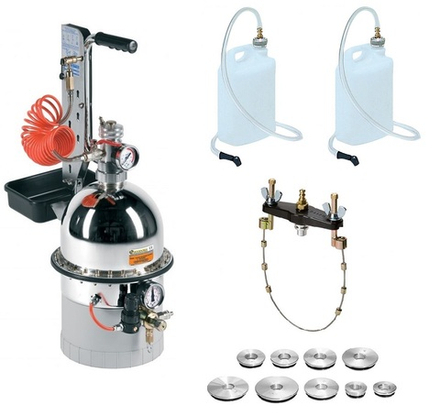 Устройство для прокачки тормозной системы и сцепления, с комплектом пробок 9 шт, ECODORA (Италия)