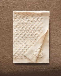 ZARA HOME ДЕТСКИЙ ПЛЕД С УЗОРОМ, ЭКРЮ