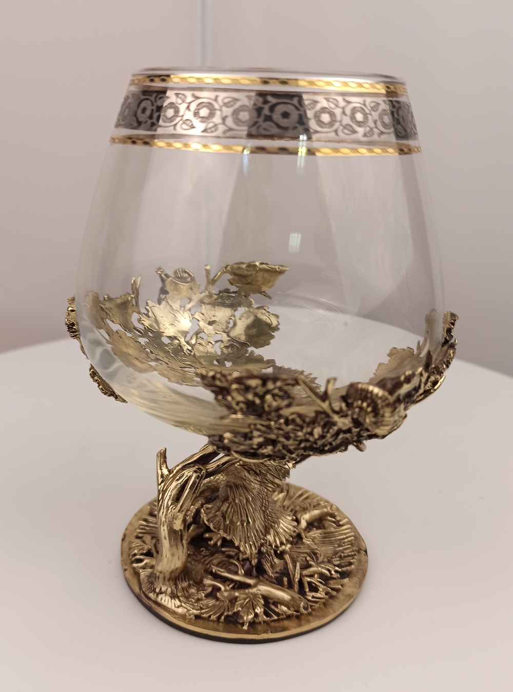 Бокал для коньяка "Орлиная охота" в подарочном футляре