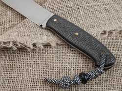Нож для бушкрафта "Охотник", сталь VG-10/Elmax, рукоять карбон (черный спейсер)