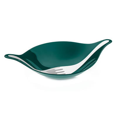 Салатник с приборами leaf, 3 л, бело-зеленый