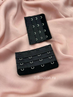 Расширитель для бюстгальтера черный  4 ряда 12 петель 4 крючка  5х7,5 см