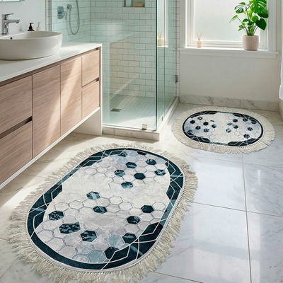 Коврик для ванной овальный 2шт 60*100см Oval-A146