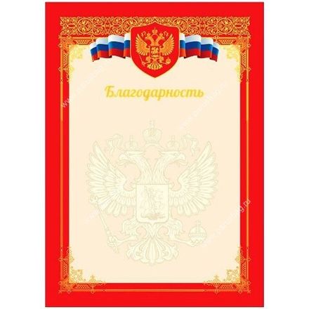 Грамота благодарность с тиснением фольгой, А4, мелованный картон, Спейс