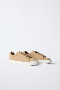 ZARA БАЗОВЫЕ КРОССОВКИ, КОРИЧНЕВЫЙ