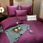 Комплект постельного белья Страйп Сатин Однотонный на резинке CTR034