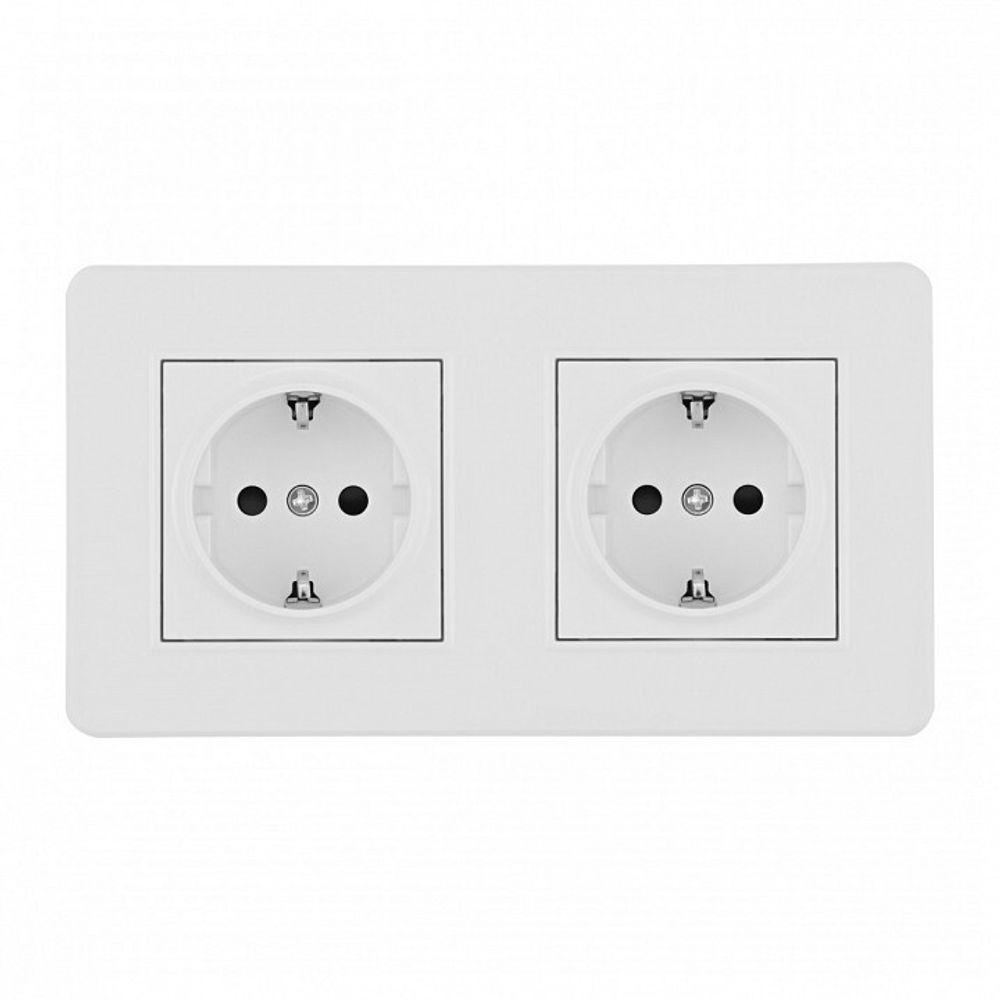 Розетка с заземлением и со шторкой Arte Milano SET16-2 SET16-2-40-1x2 white