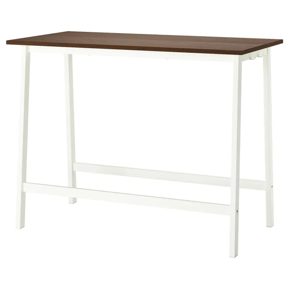 Стол для переговоров - MITTZON IKEA /ИКЕА МИТТЗОН , 68х140х105 см, темно-коричневый/белый