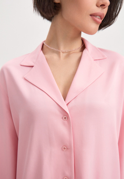 Рубашка удлиненная розовая