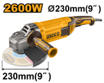 Угловая шлифовальная машина (УШМ) INGCO AG26008 INDUSTRIAL 230 мм 2,6 кВт