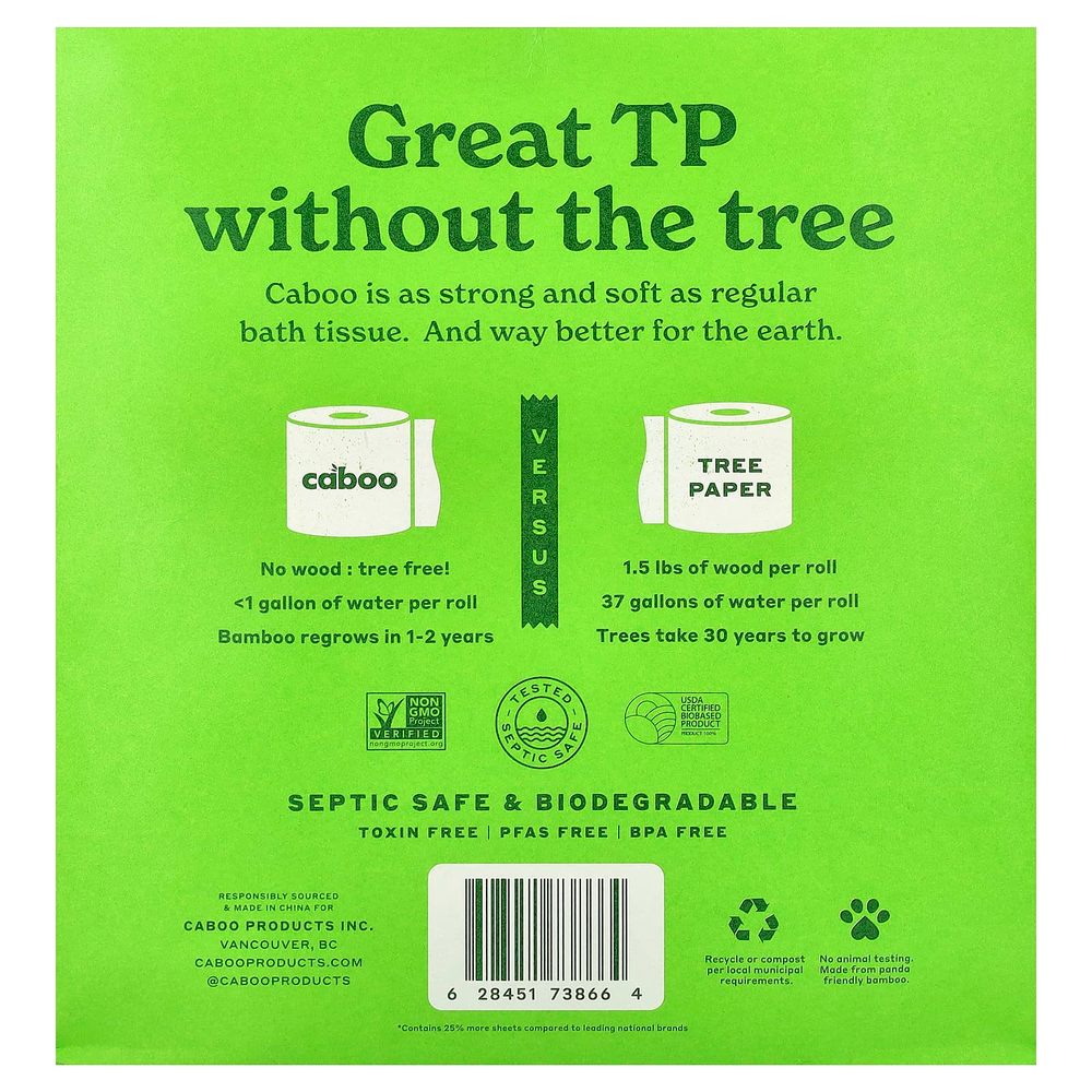 Caboo, Tree Free TP, 4 двойных ролика
