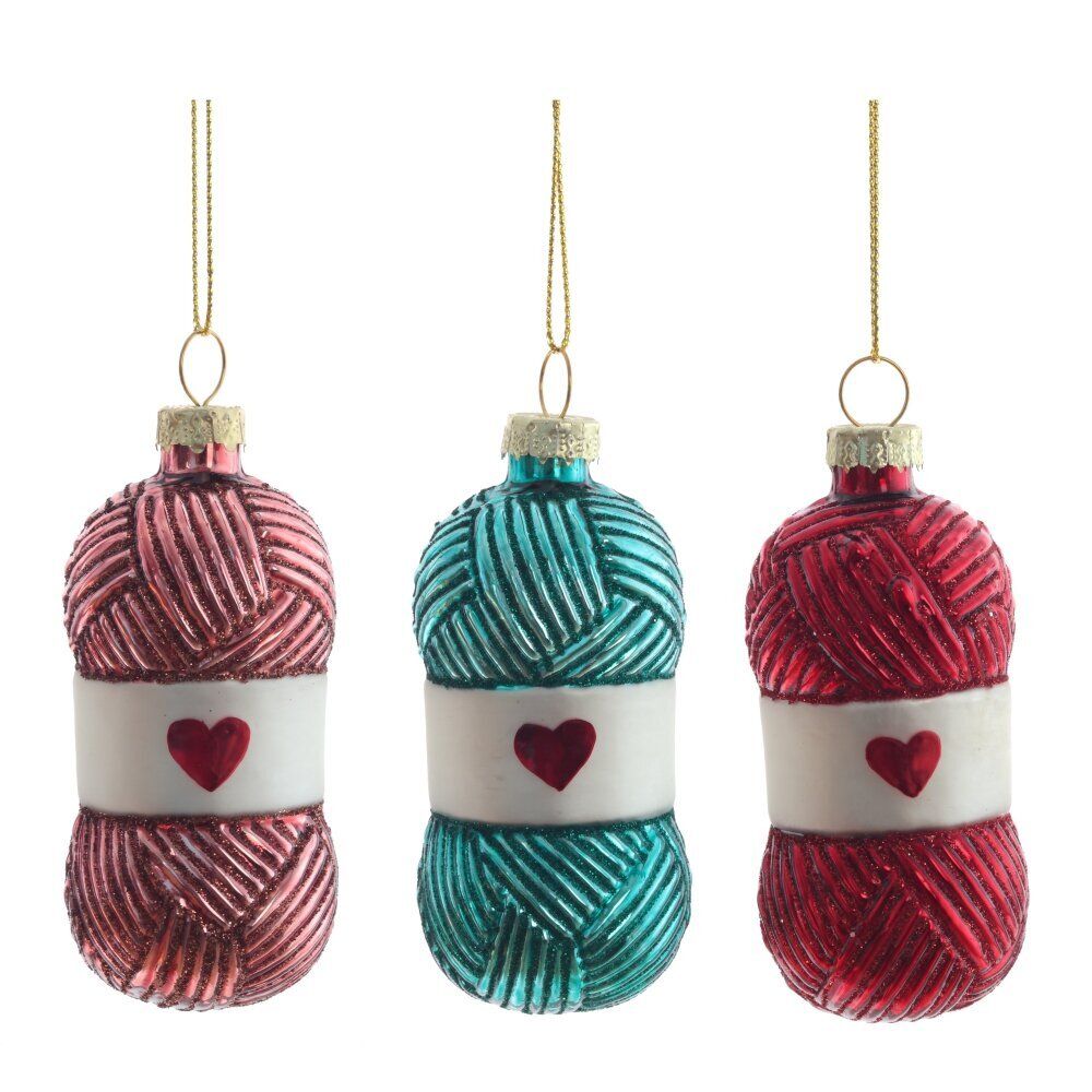 GAEM Украшение новогоднее "Моток ниток", L4 W4 H9,5 см, 3в.