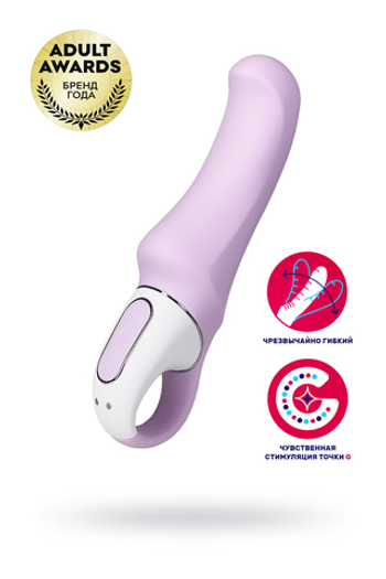 Нереалистичный вибратор Satisfyer Vibes Charming Smile, силикон, фиолетовый, 18,7 см.