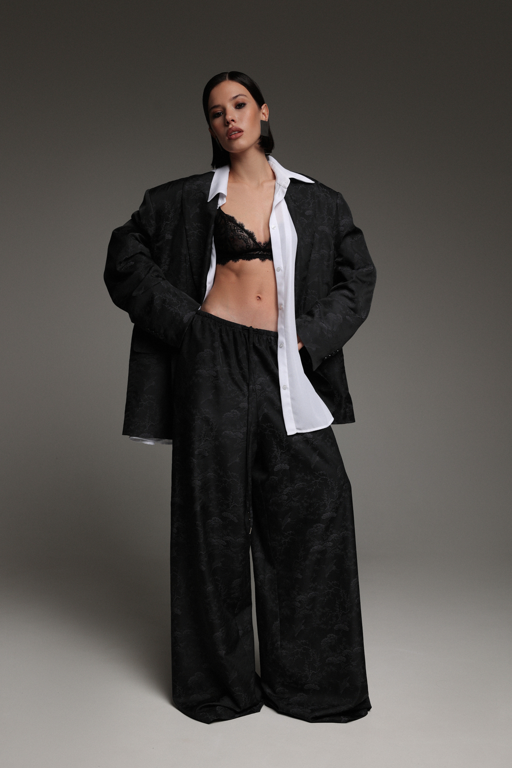 Брюки из жаккарда