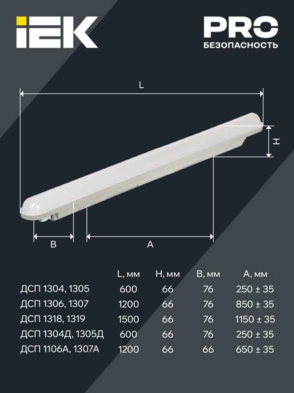 Светильник светодиодный ДСП 1305 18Вт 6500К IP65 600мм пластик сер. IEK LDSP0-1305-18-6500-K01