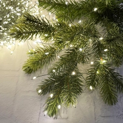 Светодиодная нить кластер 960 теплых белых ламп, 6 м., 8 режимов, зеленый провод, Christmas DeLuxe (87448)