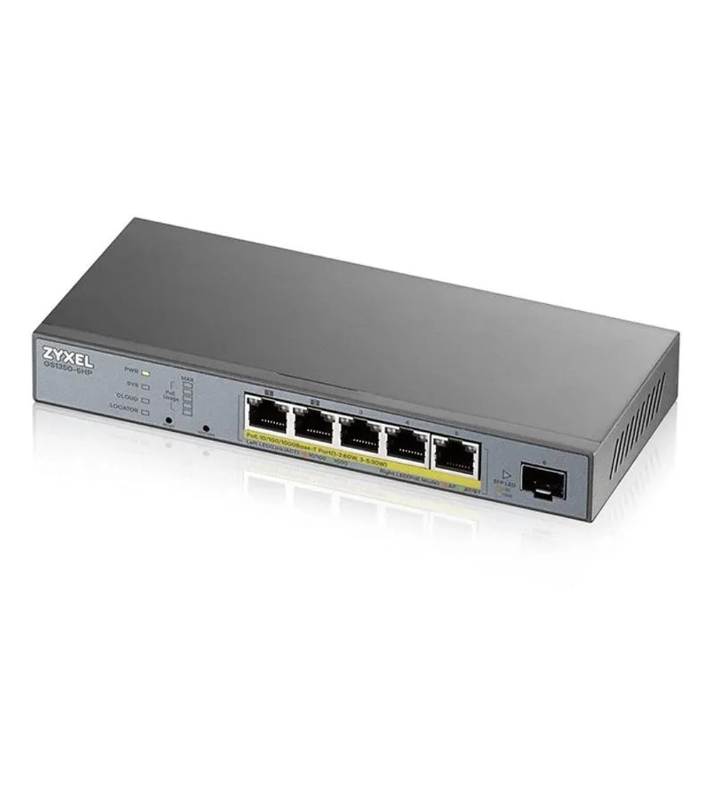 L2 коммутатор PoE+ для IP-видеокамер ZYXEL GS1350-6HP [GS1350-6HP-EU0101F]