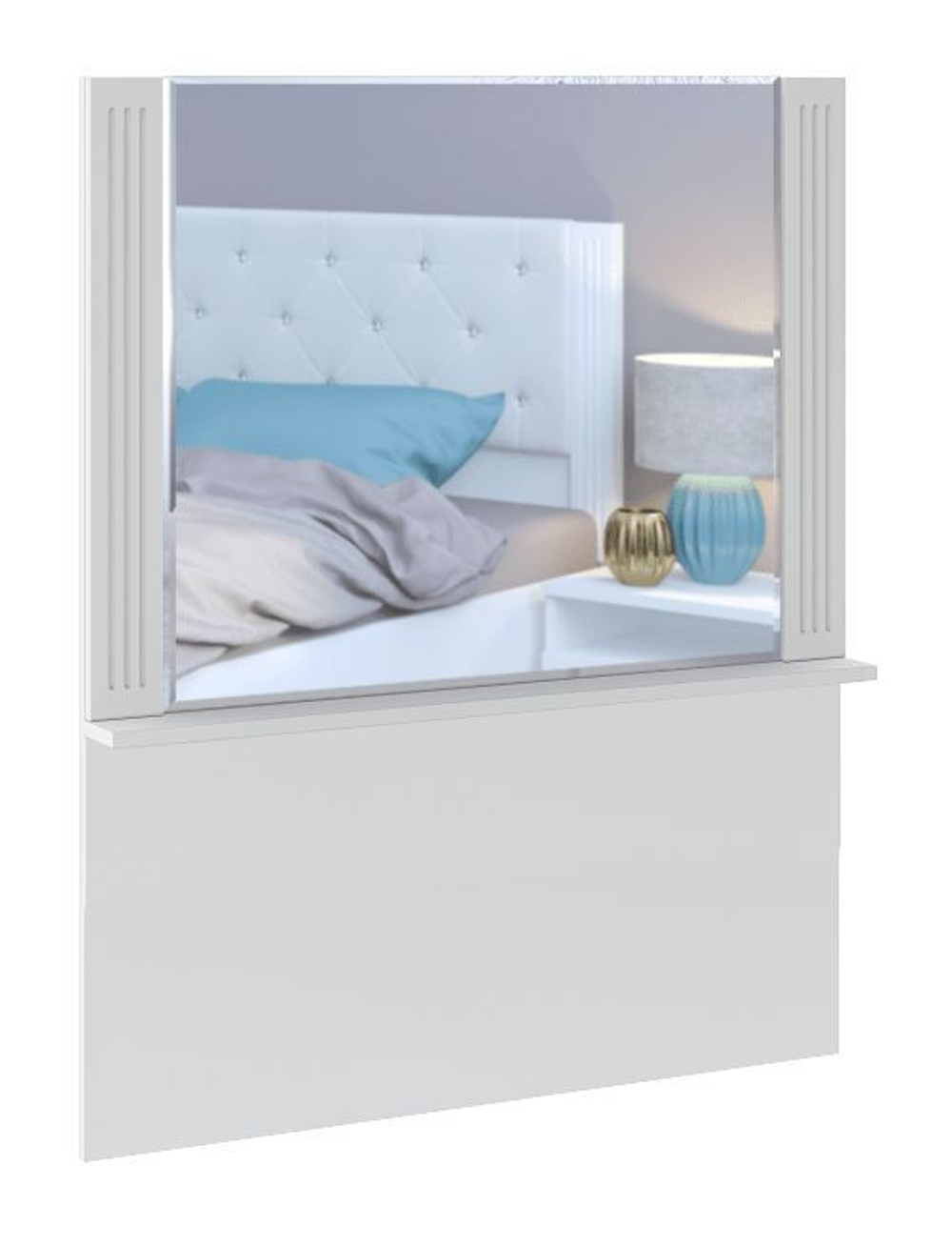 Туалетный столик с зеркалом, ящиками Белый Поры Дерева, Тиффани, 90х35х75 см RINNER мебельная фабрика