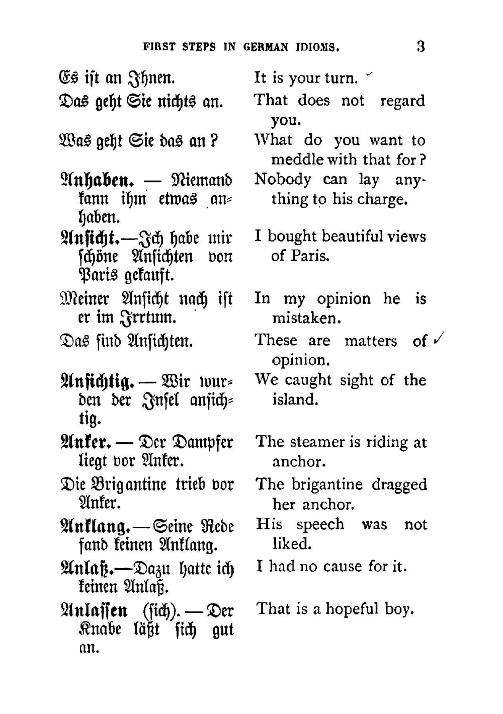 First steps in German idioms, containing an alphabetical list of idioms, explanatory notes and examination papers | A L. Becker