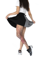 Колготки с цветным принтом в виде карпа кои на левой ножке (Размер: S-M-L) (Цвет: бежевый)