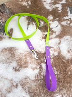Поводок из биотана 25 мм, длина 5 м, салатовый и фиолетовый