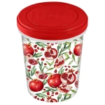 Банка с завинчивающейся крышкой Asti 1,0л с декором (красный)