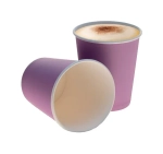 Стакан бумажный однослойный SaaMi 250 мл фиолетовый для горячего / Single-layer paper glass SaaMi 25