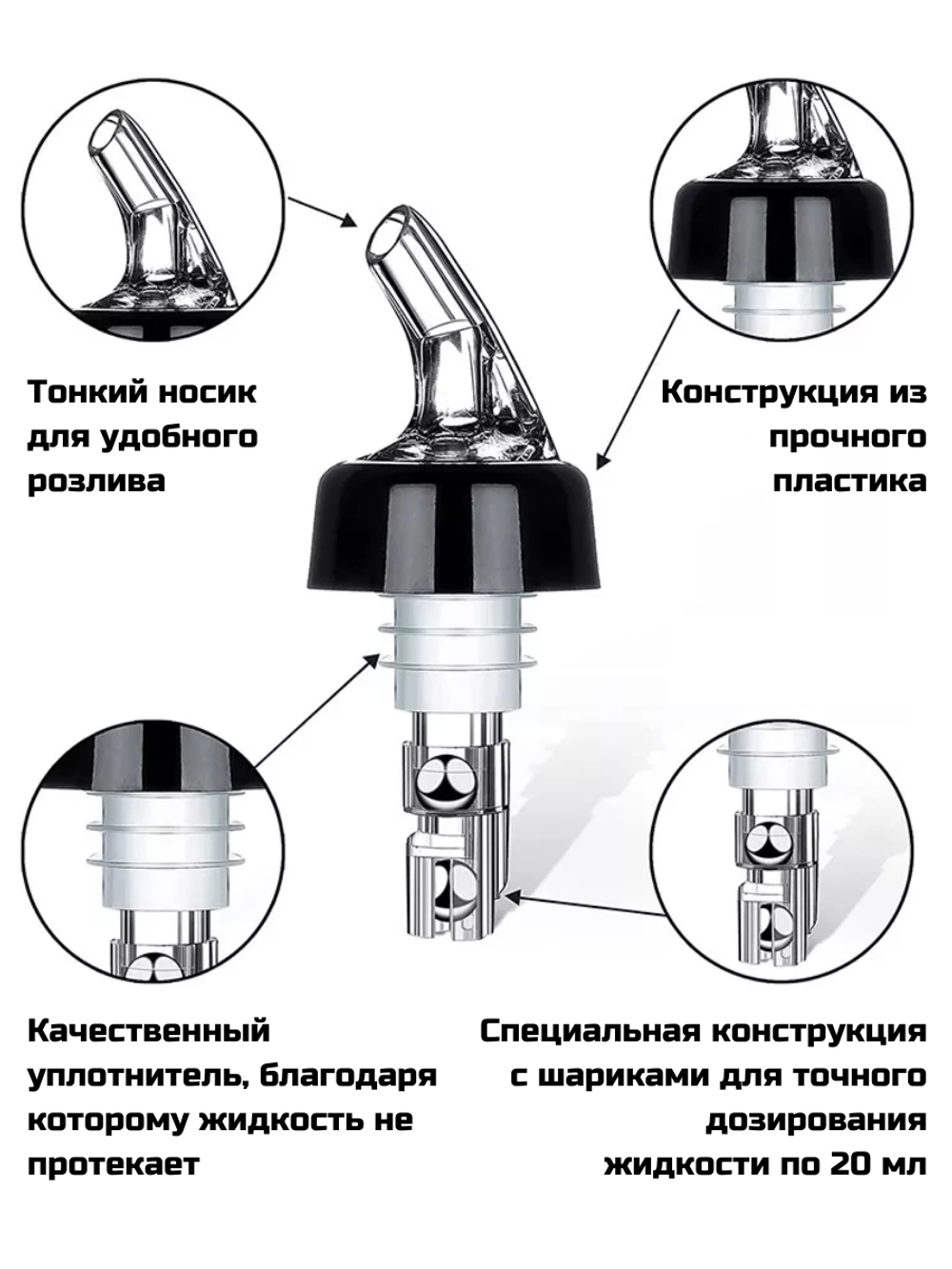 Гейзер-дозатор для бутылок 20 мл CGPro красный