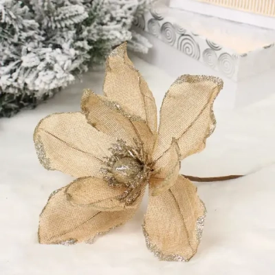 Украшение новогоднее «Пуансеттия - Сказочный вечер» 20 см, Шампань