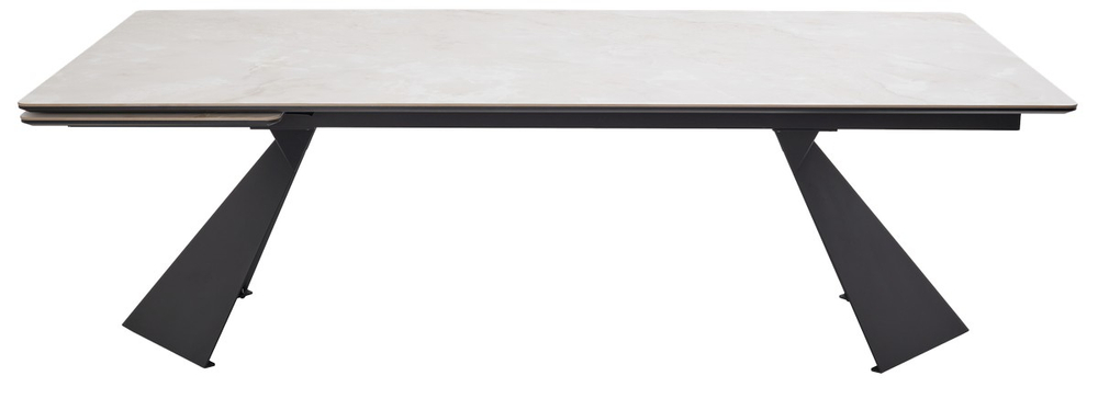 Стол М-City DISAUR Оригами 240 Айвори (Aura Ivory), керамика, Черный каркас
