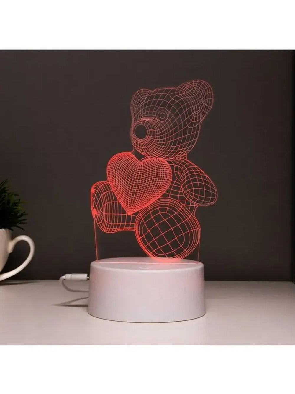Светильник сенсорный «Мишутка» LED 7 цветов USB/от батареек