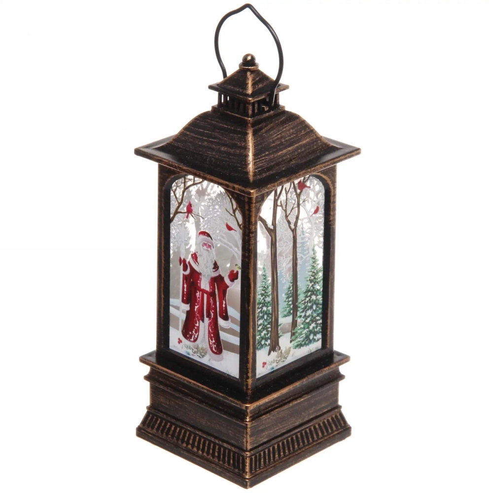Сувенир с подсветкой «Фонарь с сказочным Дедом Морозм» 5.5*5.5*12.5 см (3хAG13)