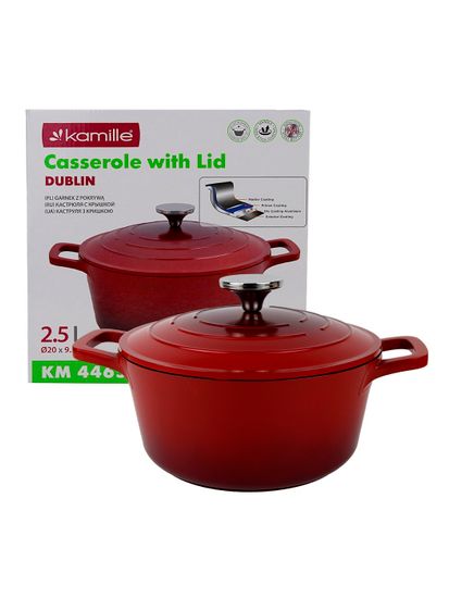 Кастрюля 2,5 л. Kamille KM 4465 серия DUBLIN из литого алюминия с антипригарным покрытием с крышкой