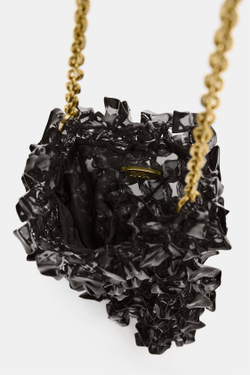 ZARA СУМКА-МЕШОК С БУСИНАМИ, ЧЕРНЫЙ