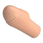 Телесная насадка на пенис с ребрышками Hoytt - 9 см. (Цвет: телесный)